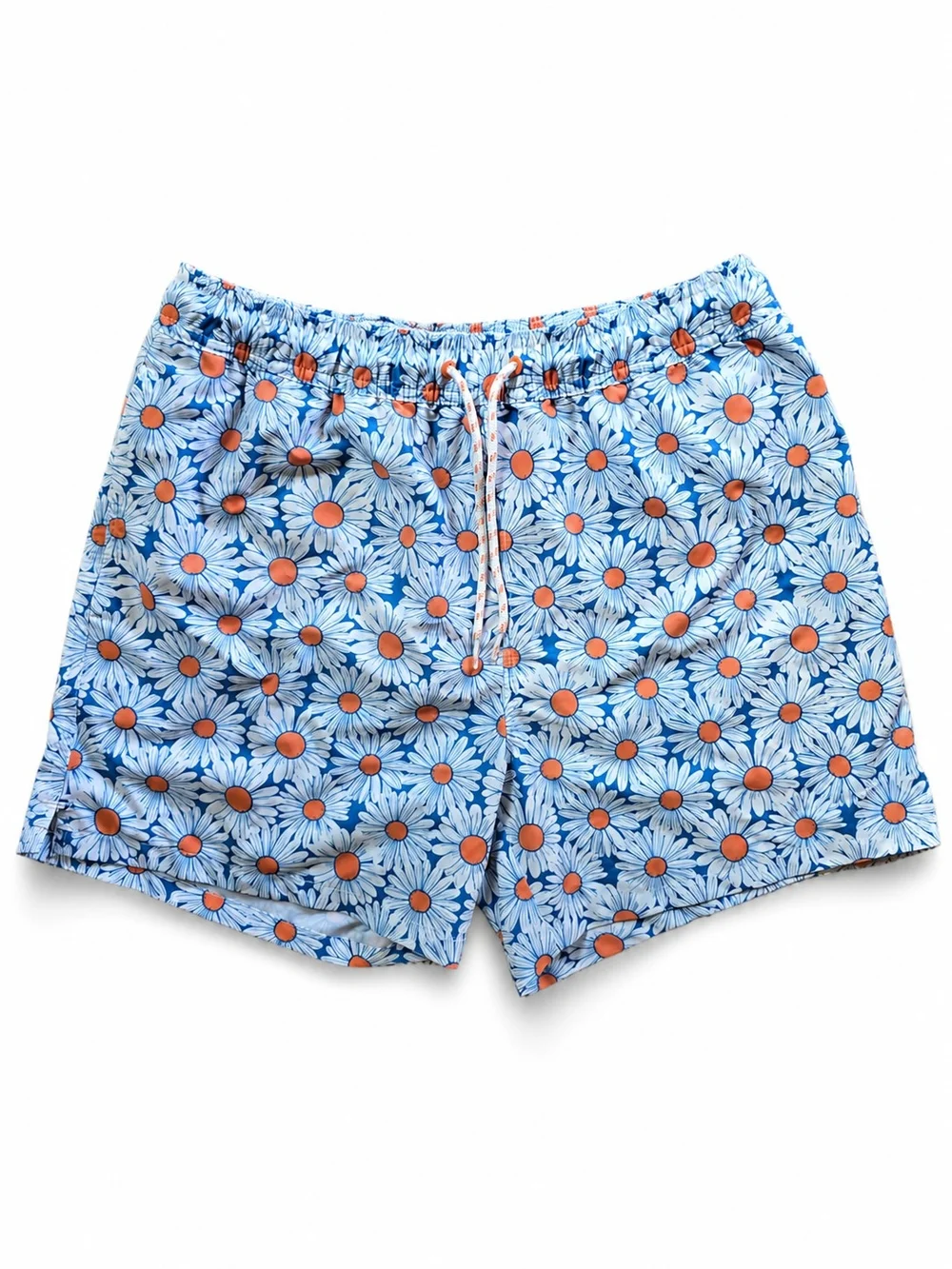 Goodfellow & Co men's swim trunks blue and white daisy pattern 5